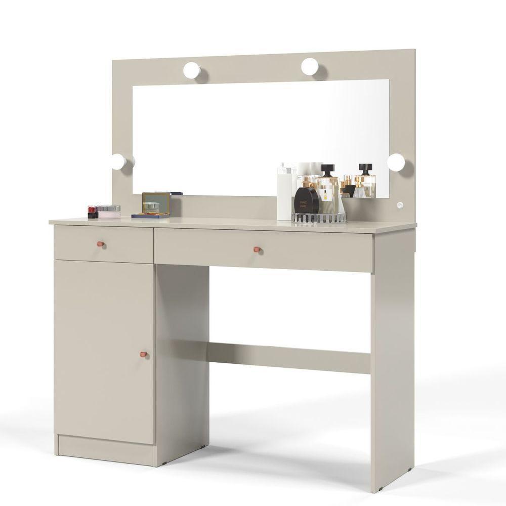 Penteadeira Camarim 2 Gavetas 1 Porta Lara Off White - 2