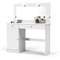 Penteadeira Camarim 2 Gavetas 1 Porta Lara Branco Acetinado - 2