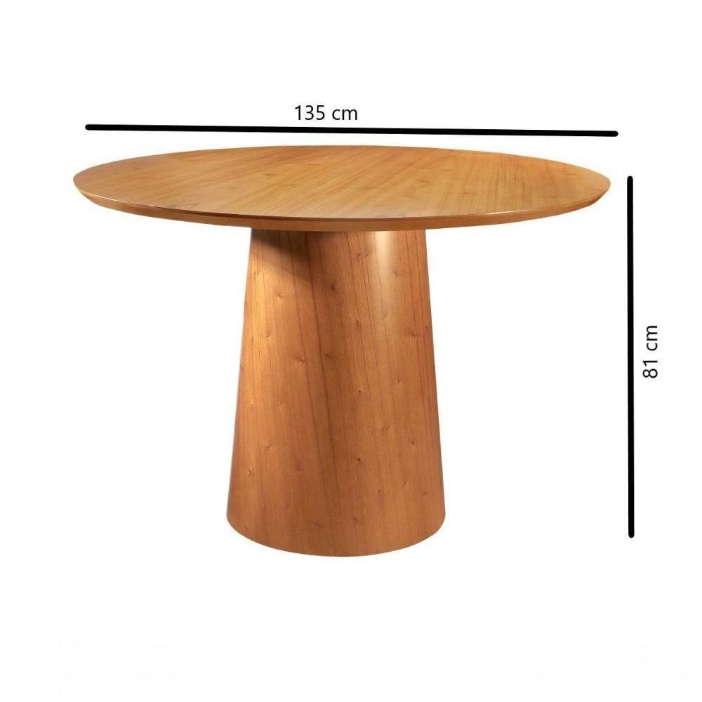 Conjunto Mesa De Jantar Caribe Laminado 1,35m Com 4 Cadeira Beatriz Couro Caramelo E Linho Bege - 4