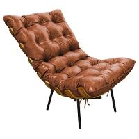 Kit 02 Poltronas Costela Corano Base de Metal D´rossi Nozes - 3