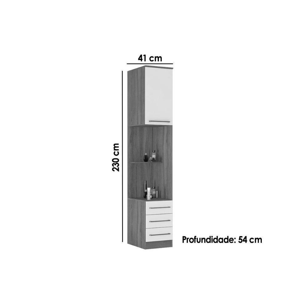 Mesa De Cabeceira Modulada Armário De 71180k Irlanda C- 1 Porta E 3 Gavetas Amendola-branco - Demóbile - 2