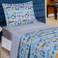 Colcha Solteiro Bouti Kids Dupla Face Estampado 2 Peças Game - 1