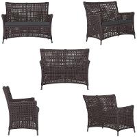 1 Sofá Área Externa Igapó Alumínio Preta Corda Náutica E11 Marrom