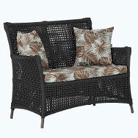 1 Sofá Área Externa Igapó Alumínio Marrom Corda Náutica E6 Preto - 1