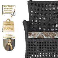 1 Sofá Área Externa Igapó Alumínio Marrom Corda Náutica E6 Preto - 3