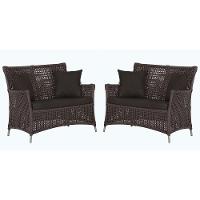 2 Sofás Área Externa Igapó Alumínio Fendi Corda Náutica E9 Marrom - 1