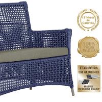 2 Sofás Área Externa Igapó Alumínio Fendi Corda Náutica E8 Azul - 3