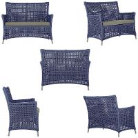 2 Sofás Área Externa Igapó Alumínio Fendi Corda Náutica E8 Azul - 5