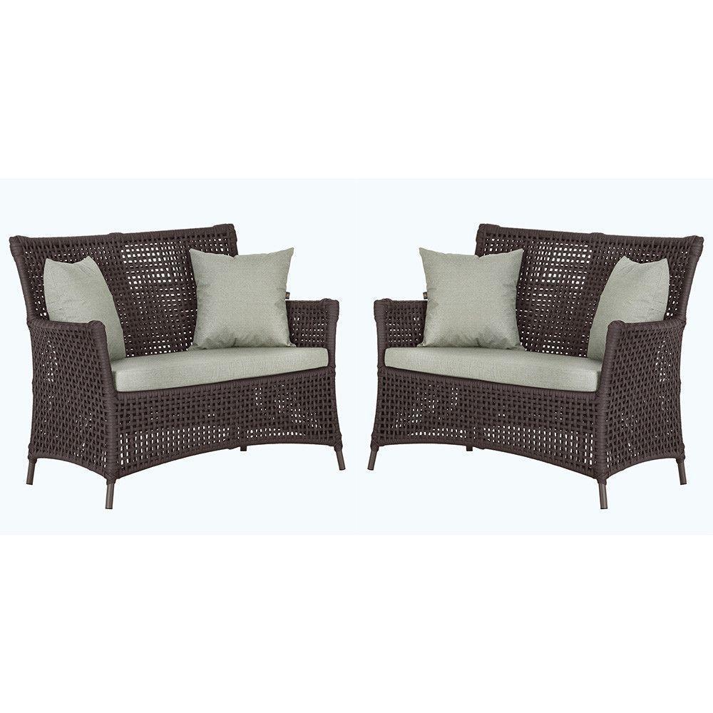 2 Sofás Área Externa Igapó Alumínio Marrom Corda Náutica E3 Marrom - 1