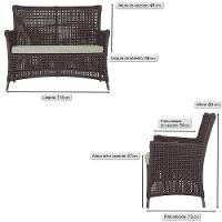 2 Sofás Área Externa Igapó Alumínio Marrom Corda Náutica E3 Marrom - 2