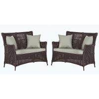 2 Sofás Área Externa Igapó Alumínio Marrom Corda Náutica E3 Marrom - 6