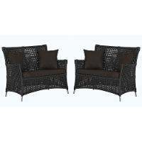 2 Sofás Área Externa Igapó Alumínio Fendi Corda Náutica E9 Preto - 1