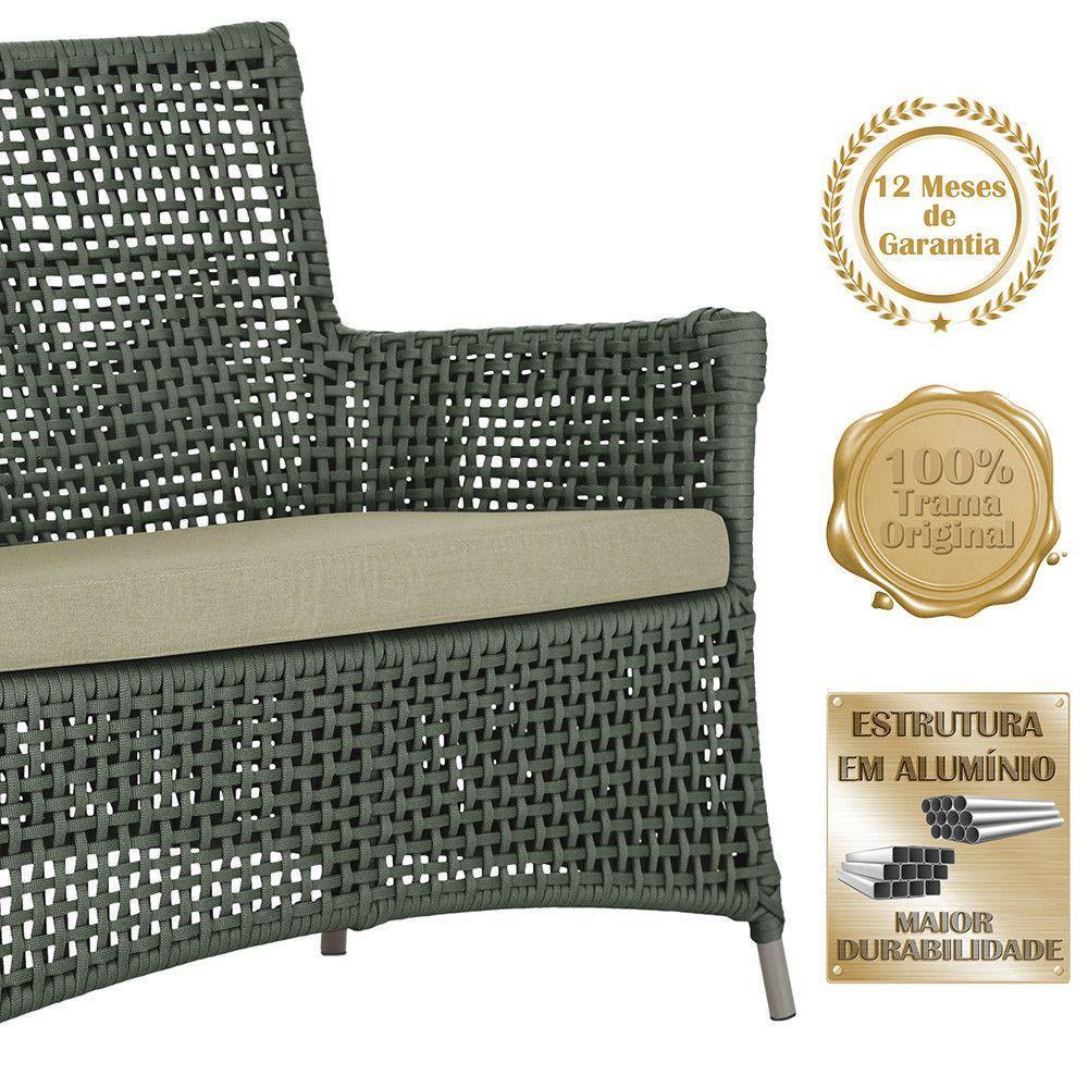 2 Sofás Área Externa Igapó Alumínio Fendi Corda Náutica E7 Verde - 4