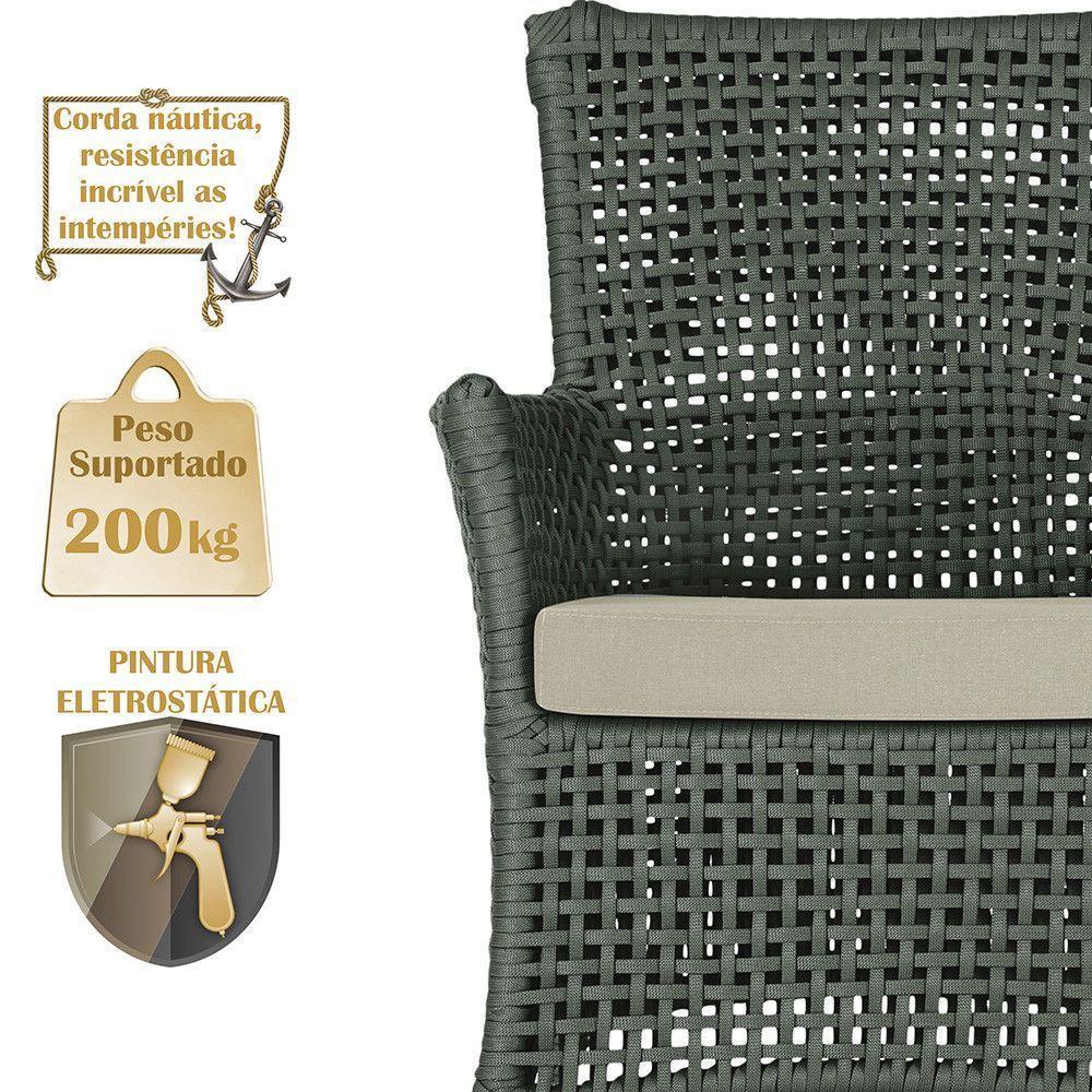 2 Sofás Área Externa Igapó Alumínio Fendi Corda Náutica E7 Verde - 5