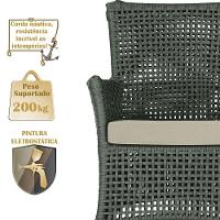 2 Sofás Área Externa Igapó Alumínio Fendi Corda Náutica E7 Verde - 5