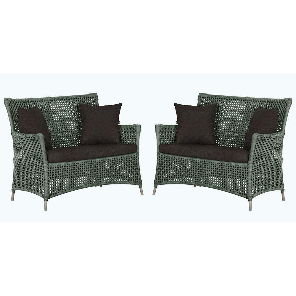 2 Sofás Área Externa Igapó Alumínio Fendi Corda Náutica E9 Verde - 5