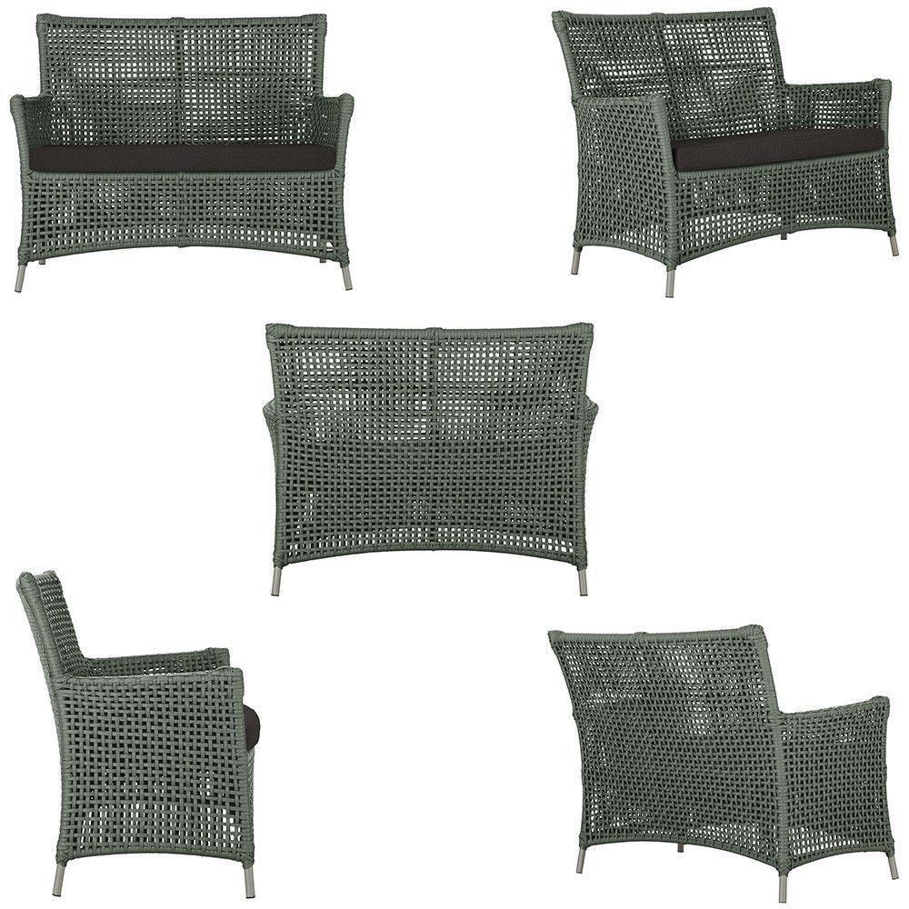 2 Sofás Área Externa Igapó Alumínio Fendi Corda Náutica E9 Verde - 9