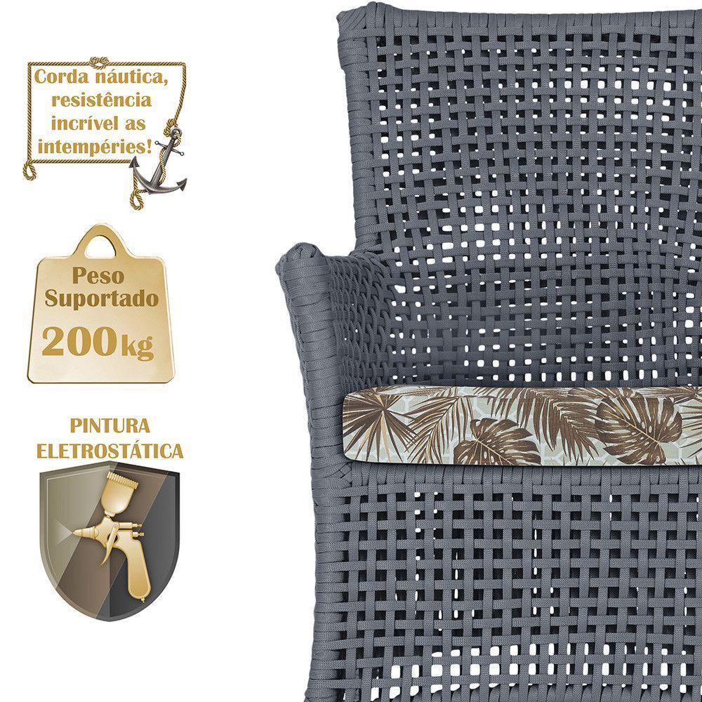 2 Sofás E Mesa Igapó Alumínio Marrom Corda Náutica E6 Trama Prata - 4