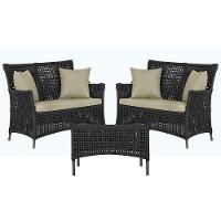 2 Sofás E Mesa Igapó Alumínio Marrom Corda Náutica E7 Trama Preto - 1