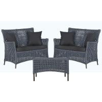 2 Sofás E Mesa Igapó Alumínio Marrom Corda Náutica E11 Trama Prata - 1