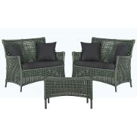 2 Sofás E Mesa Igapó Alumínio Preta Corda Náutica E11 Trama Verde - 1