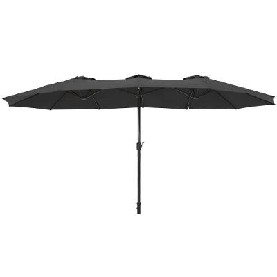 Ombrellone Retangular Oversize 4,50m X 2,65m Preto Bel Alumínio Central Manivela Fps 60 Quiosque