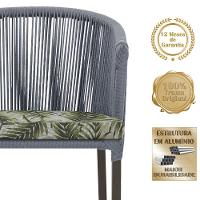 2 Cadeiras De Jantar Noronha Marrom Corda Náutica E5 Trama Prata - 3