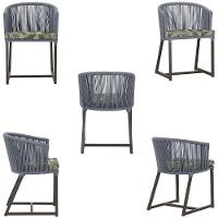 2 Cadeiras De Jantar Noronha Marrom Corda Náutica E5 Trama Prata - 5