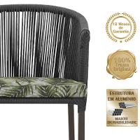 2 Cadeiras De Jantar Noronha Marrom Corda Náutica E5 Trama Preto - 3