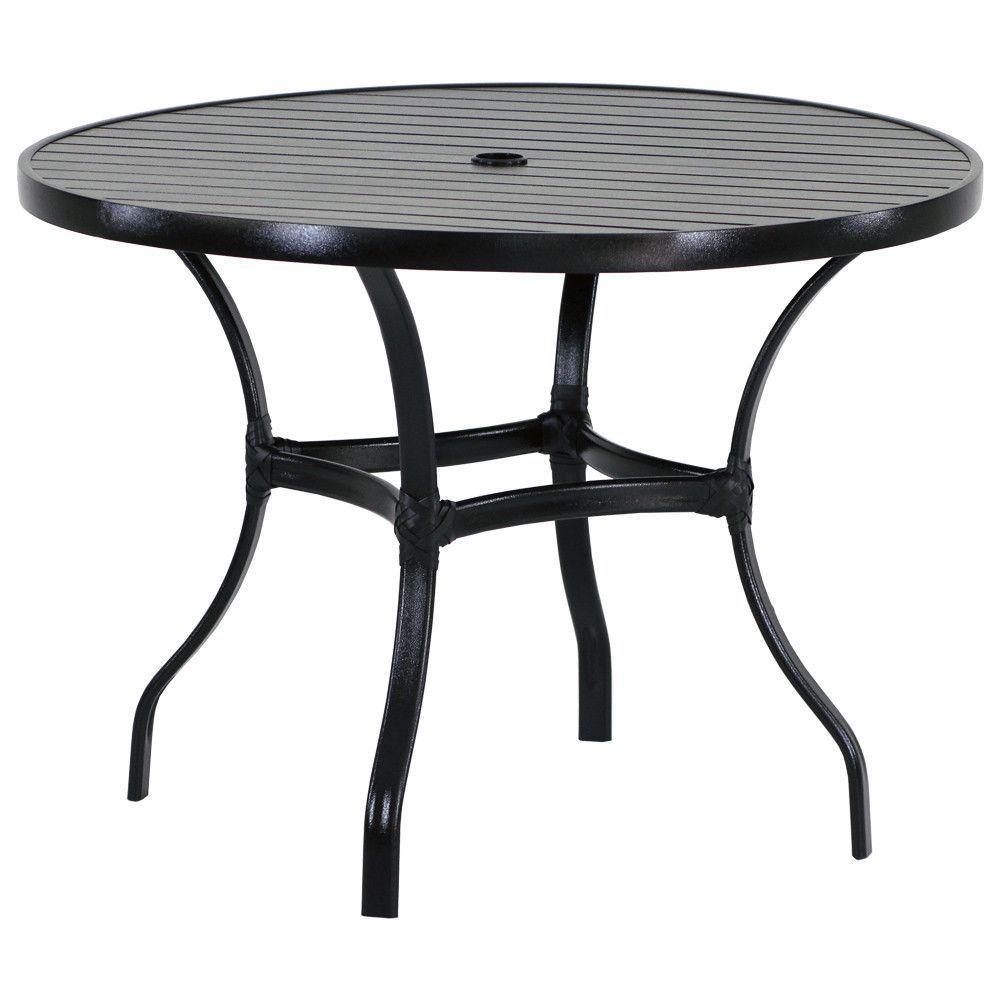 Mesa Com Tampo Ripado 120 Cm Em Alumínio Trama Original Preto - 1