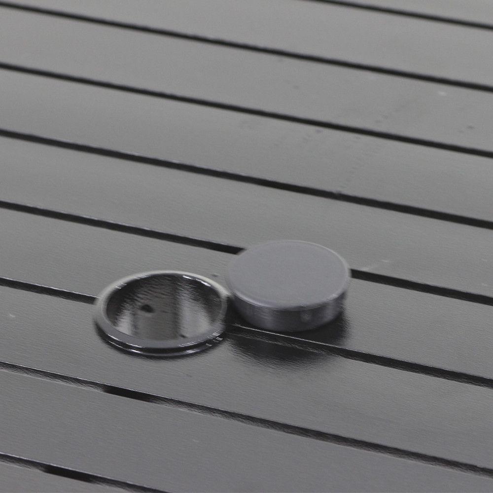 Mesa Com Tampo Ripado 120 Cm Em Alumínio Trama Original Preto - 4