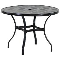 Mesa Com Tampo Ripado 120 Cm Em Alumínio Trama Original Preto - 1