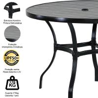 Mesa Com Tampo Ripado 120 Cm Em Alumínio Trama Original Preto - 3