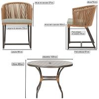 Mesa Com 6 Cadeiras Jantar Noronha Marrom E3 Trama Original Terra Cota - 2