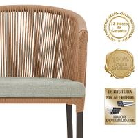 Mesa Com 6 Cadeiras Jantar Noronha Marrom E3 Trama Original Terra Cota - 3