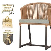 Mesa Com 6 Cadeiras Jantar Noronha Marrom E3 Trama Original Terra Cota