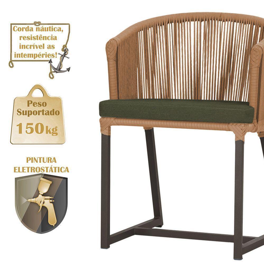 Mesa E 6 Cadeiras Jantar Noronha Marrom E13 Trama Original Terra Cota - 4