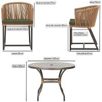 Mesa E 6 Cadeiras Jantar Noronha Marrom E13 Trama Original Terra Cota - 2