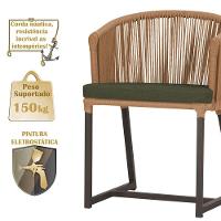 Mesa E 6 Cadeiras Jantar Noronha Marrom E13 Trama Original Terra Cota