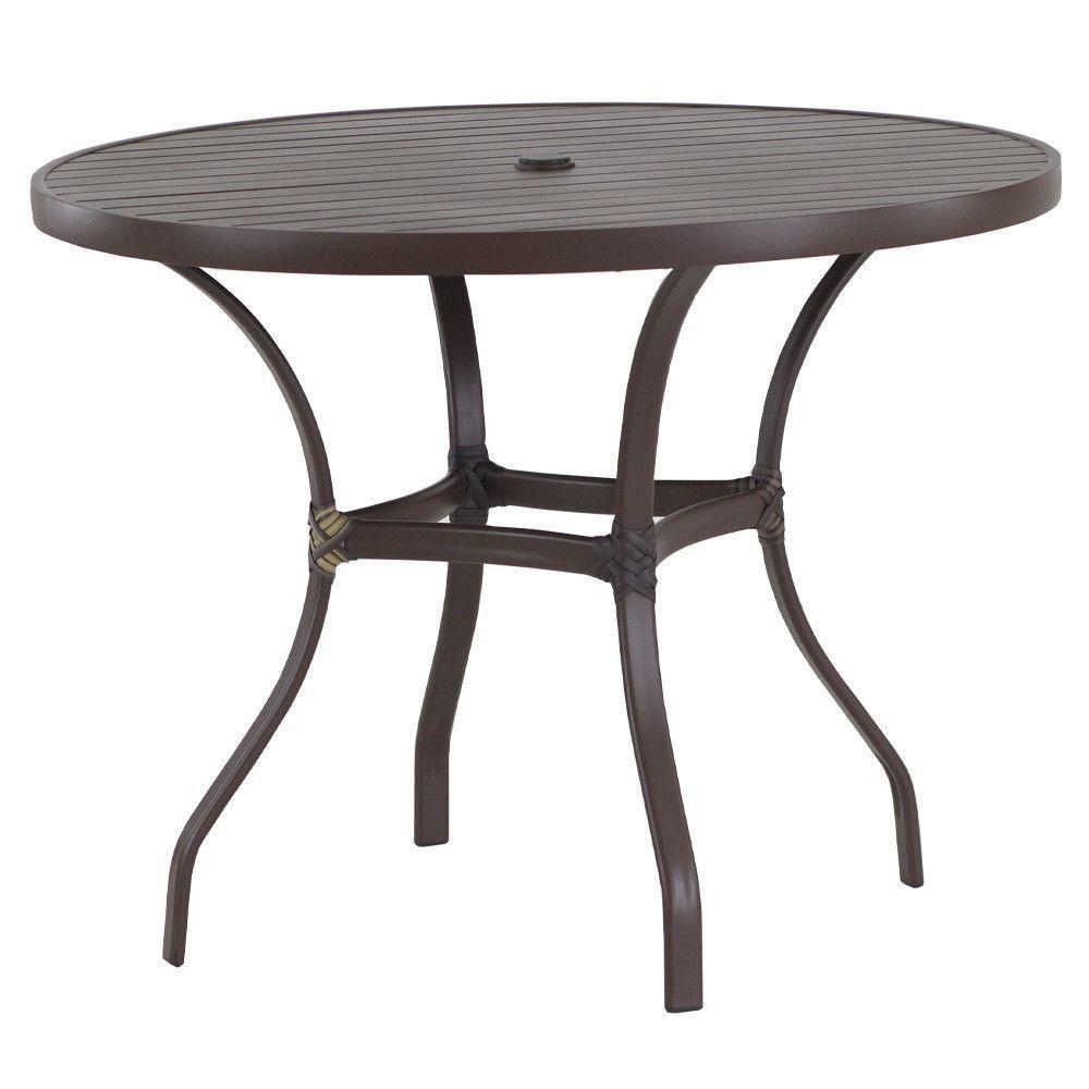 Mesa Com Tampo Ripado Alumínio Para Cozinha Trama Original Marrom - 1