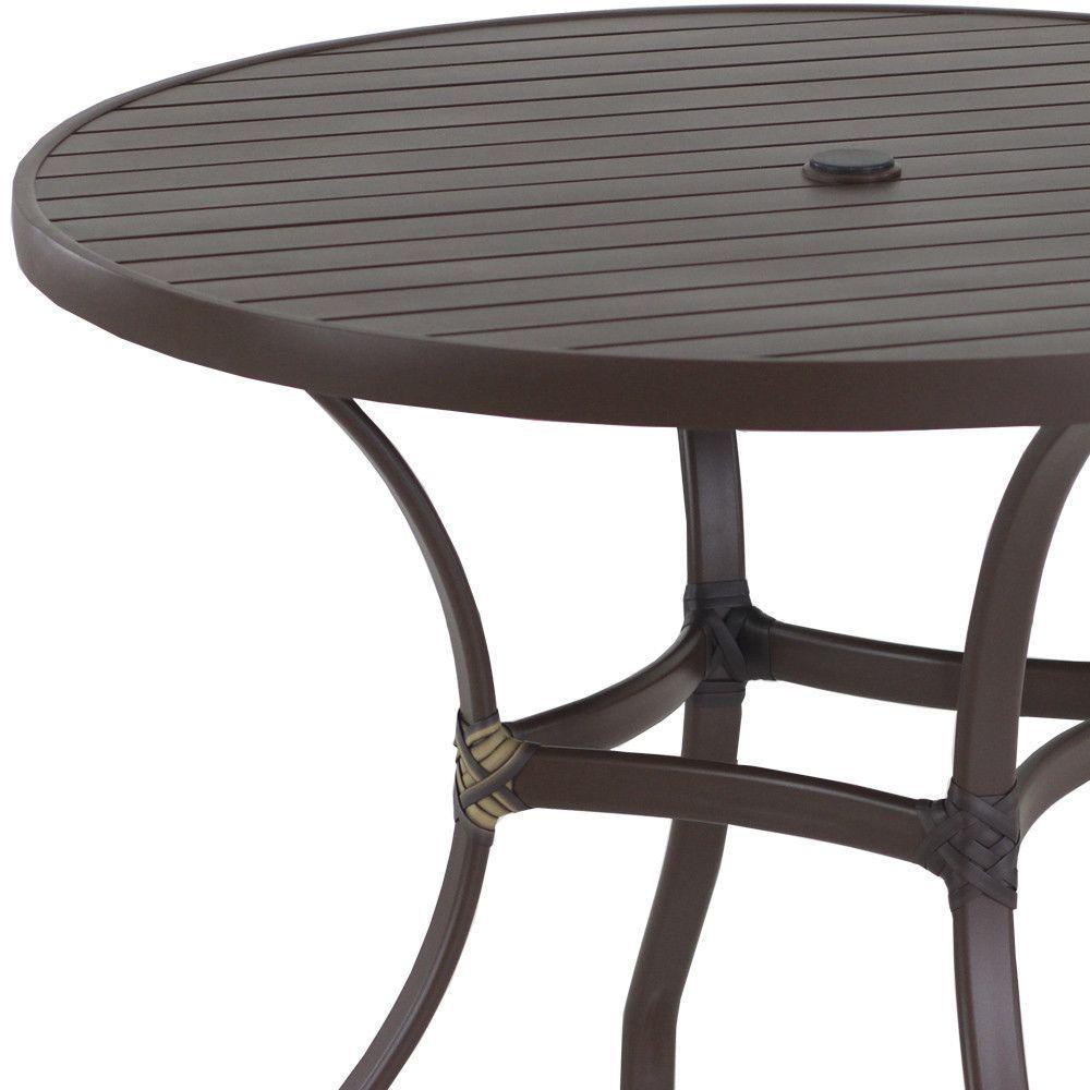 Mesa Com Tampo Ripado Alumínio Para Cozinha Trama Original Marrom - 2