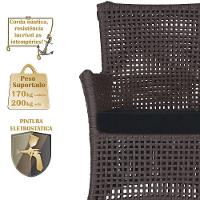 Jogo Sofá 4 Poltronas E Mesa Igapó Fendi E12 Trama Original Marrom - 6