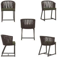 Mesa E 6 Cadeiras Jantar Noronha Marrom E13 Trama Original Marrom - 5