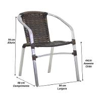 Jogo 4 Cadeiras E Mesa Alumínio Piscina Área Jardim Trama Argila - 3