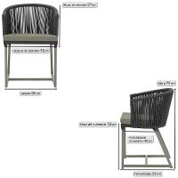 2 Cadeiras De Jantar Noronha Fendi Corda Náutica E8 Trama Preto - 2