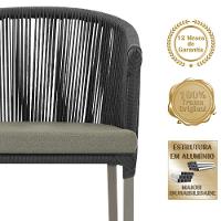 2 Cadeiras De Jantar Noronha Fendi Corda Náutica E8 Trama Preto - 3