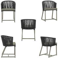 2 Cadeiras De Jantar Noronha Fendi Corda Náutica E8 Trama Preto - 5