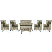 Jogo Sofá 4 Poltronas E Mesa Igapó Marrom E13 Trama Original Rami - 1