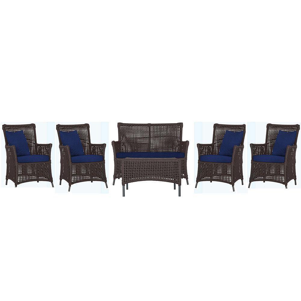 Jogo Sofá 4 Poltronas E Mesa Igapó Preta E10 Trama Original Marrom - 1