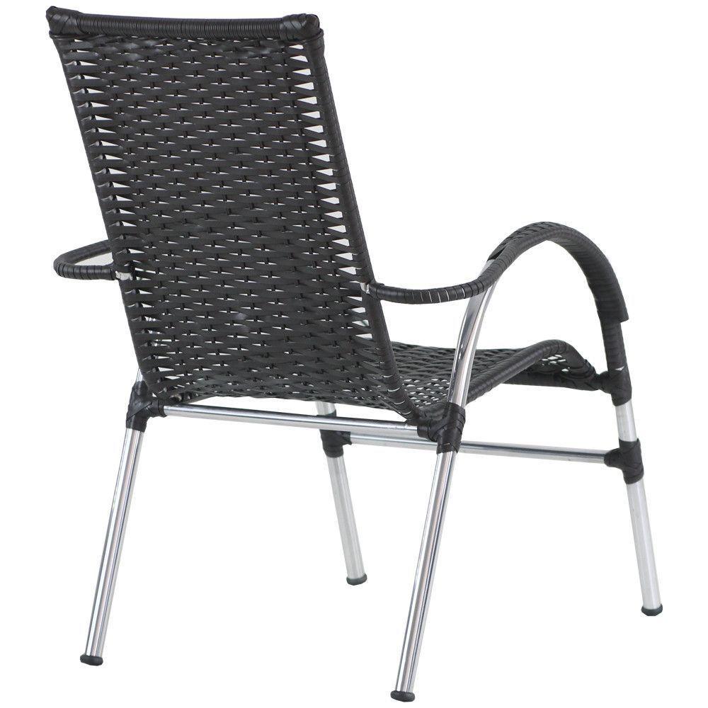 Conjunto De Cadeiras E Mesa De Centro Área Trama Original Preto - 4